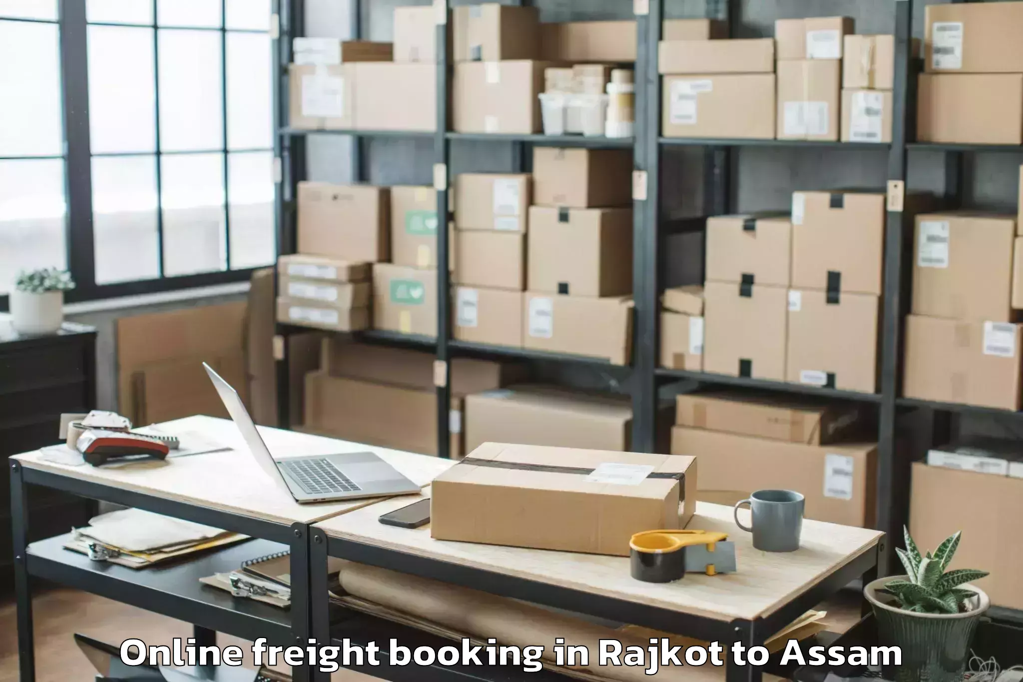 Affordable Rajkot to Nahorkatiya Online Freight Booking